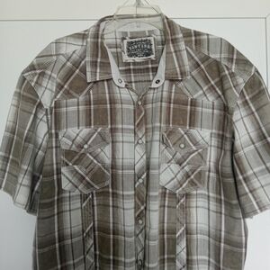 BKE Vintage Western Pearl Snap Button Down Shirt XXL EUC